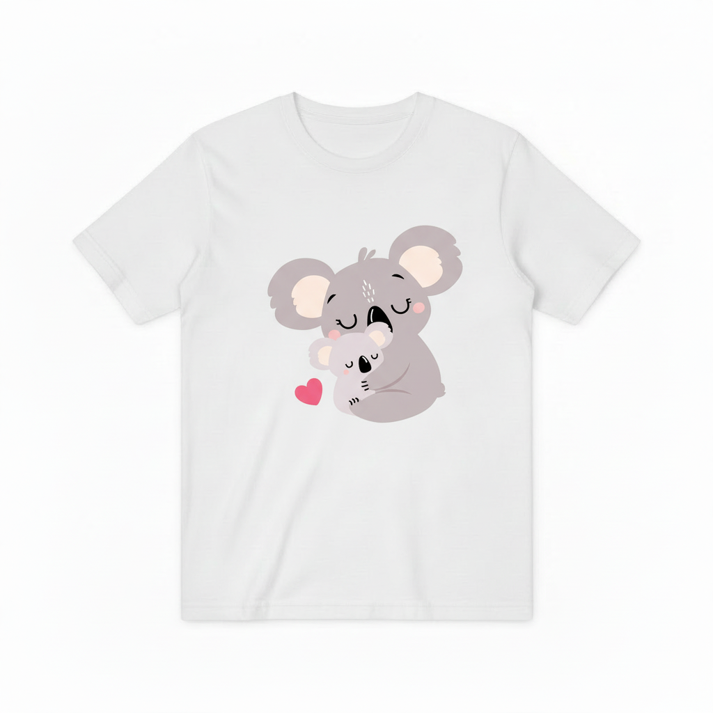 Sweet Koala Family T-Shirt with Heart Design T6000