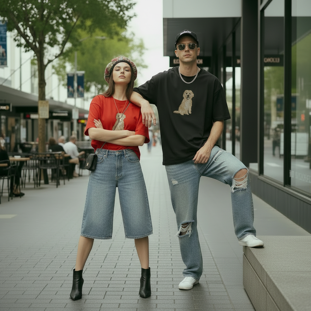 黑色男款+红色女款 姿势1