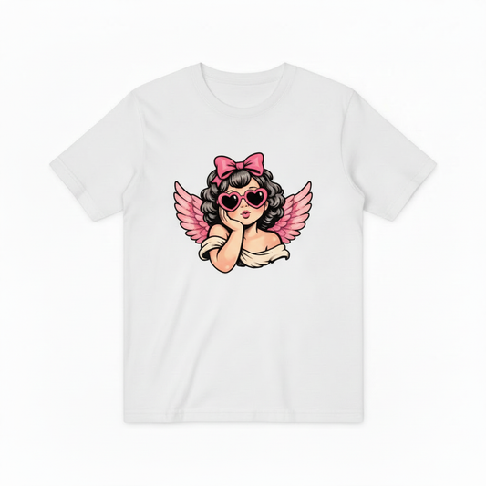 Retro Pink Cherub Graphic T-Shirt T5006