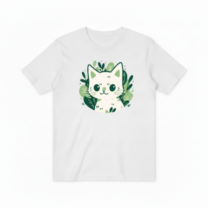 Leafy Cat Companion T-Shirt, Soft & Sustainable Summer Wear T4000