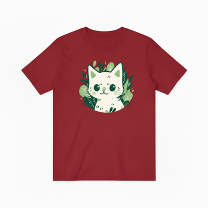 Leafy Cat Companion T-Shirt, Soft & Sustainable Summer Wear T4000