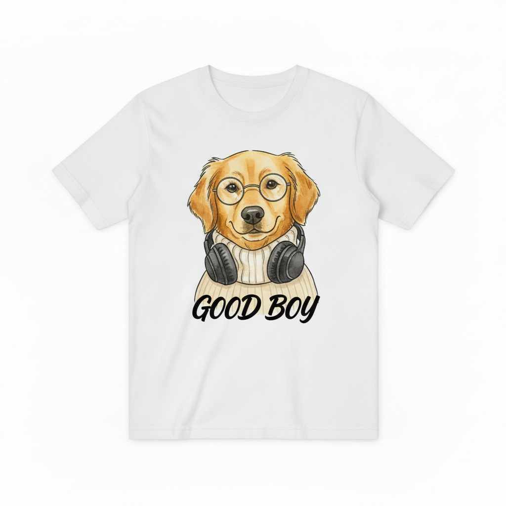 Retro Hipster Golden Retriever T-Shirt, Perfect for Pet Lovers T4001