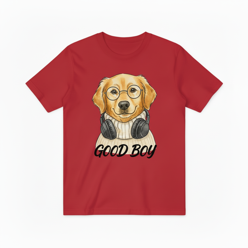 Retro Hipster Golden Retriever T-Shirt, Perfect for Pet Lovers T4001