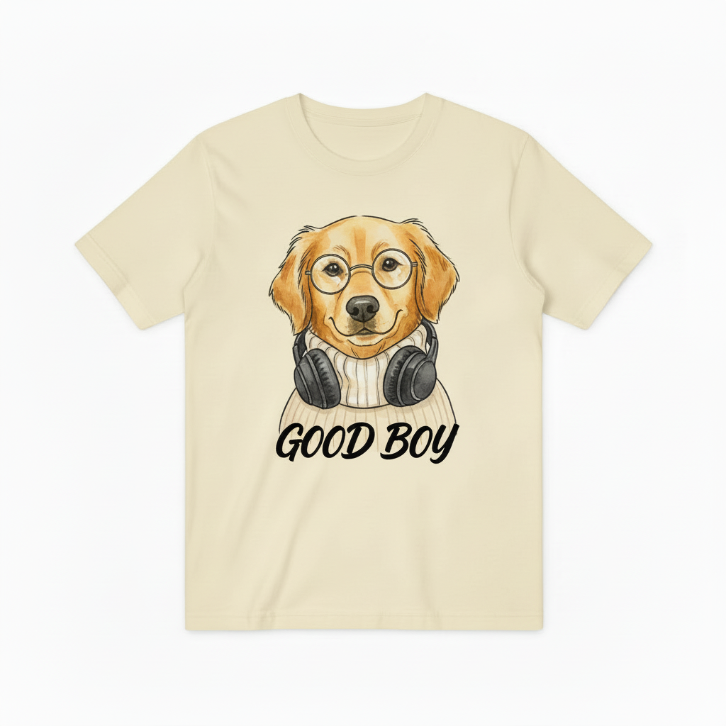 Retro Hipster Golden Retriever T-Shirt, Perfect for Pet Lovers T4001