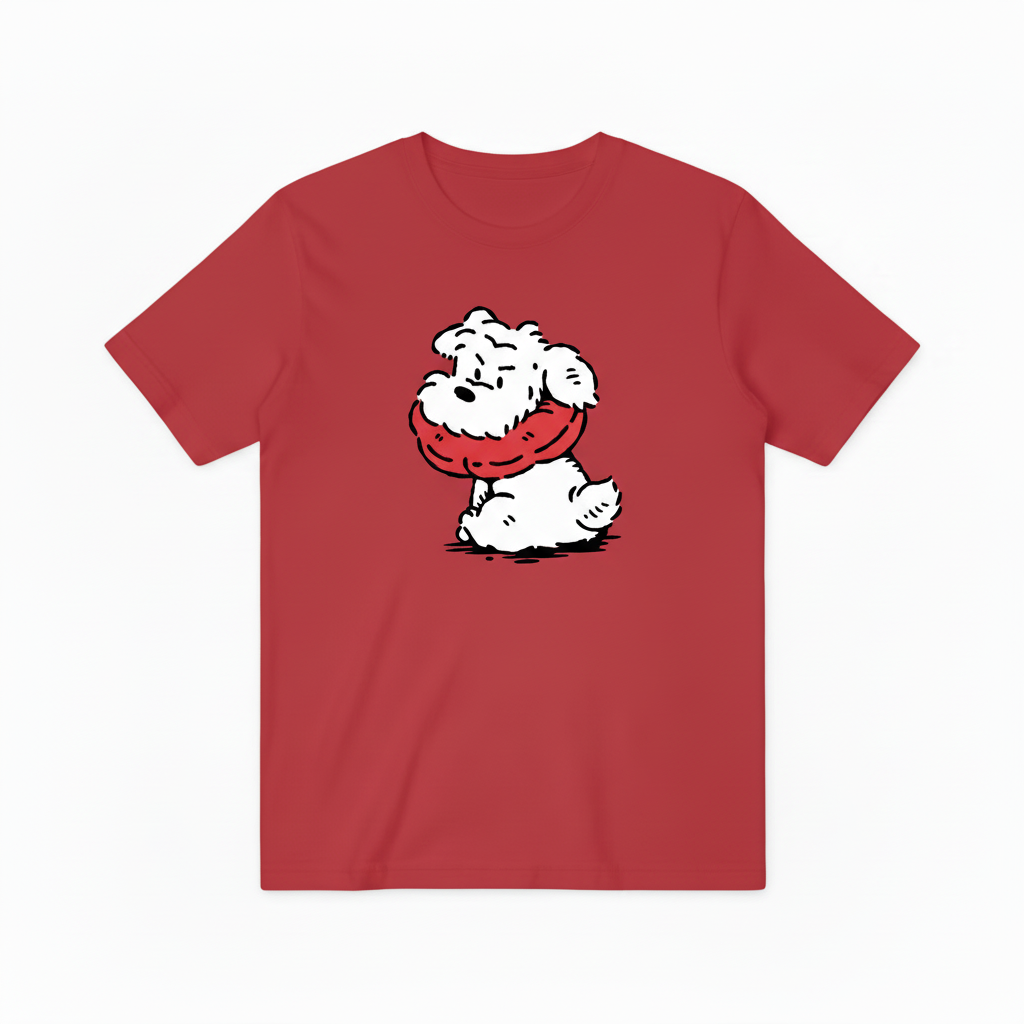 Vintage Cartoon Dog T-Shirt, Funny Fluffy Puppy Graphic Tee for Men Women T4005