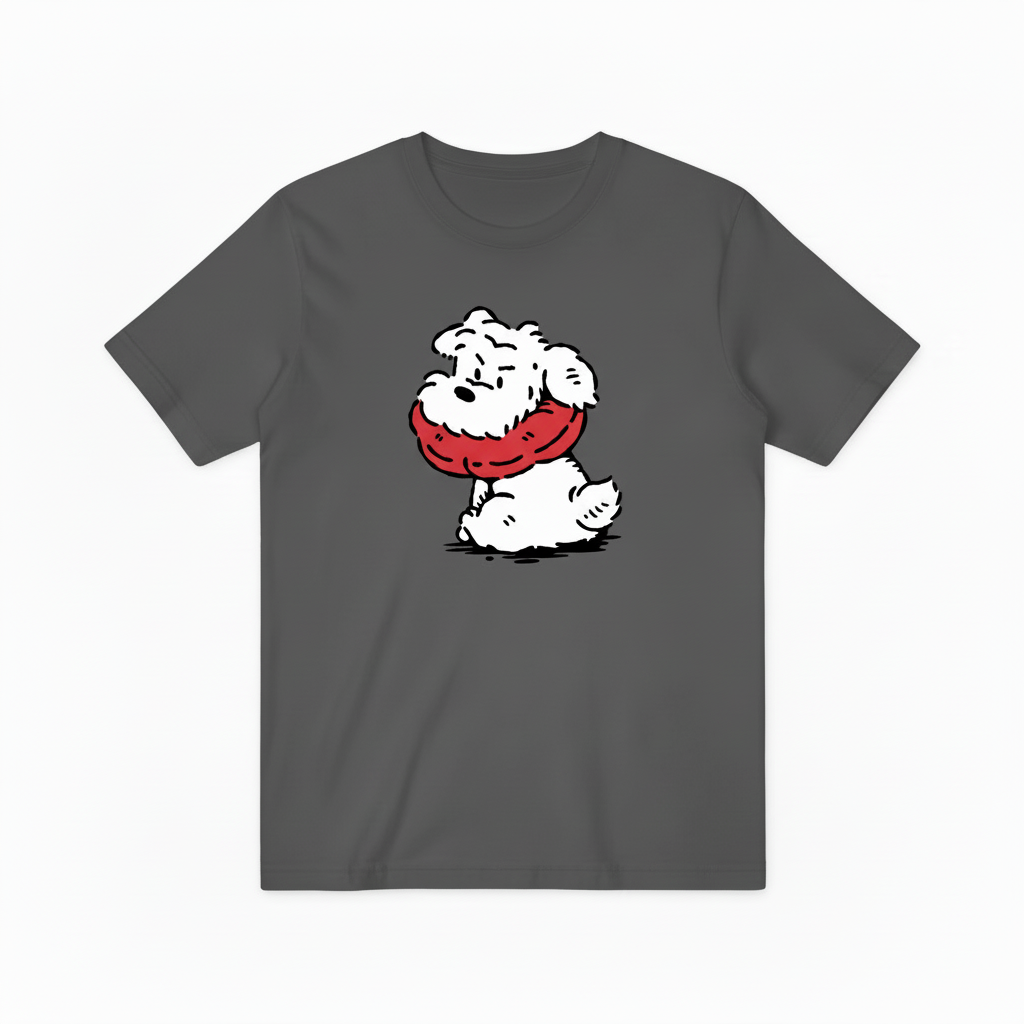 Vintage Cartoon Dog T-Shirt, Funny Fluffy Puppy Graphic Tee for Men Women T4005
