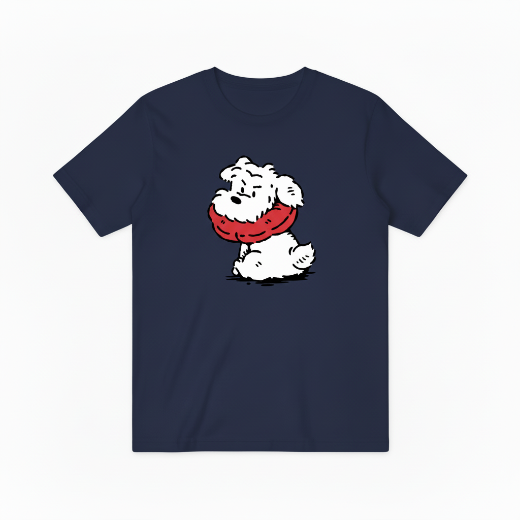 Vintage Cartoon Dog T-Shirt, Funny Fluffy Puppy Graphic Tee for Men Women T4005