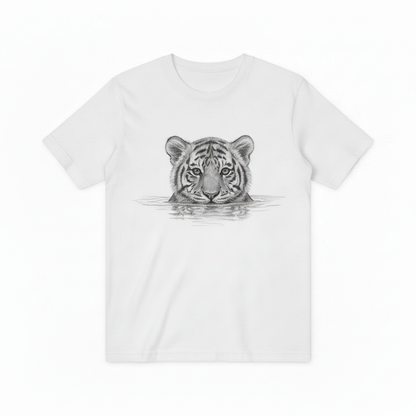 Monochrome Tiger Head T-Shirt, Nature Lover Wildlife Graphic Tee T4006