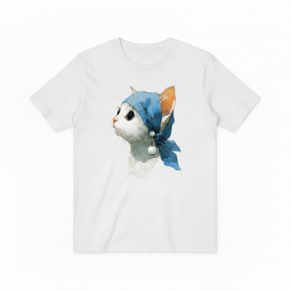 The Cat with a Pearl Earring Tee – Art Parody for Cat Lovers T4003
