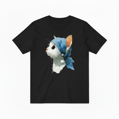The Cat with a Pearl Earring Tee – Art Parody for Cat Lovers T4003