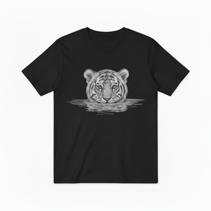 Monochrome Tiger Head T-Shirt, Nature Lover Wildlife Graphic Tee T4006