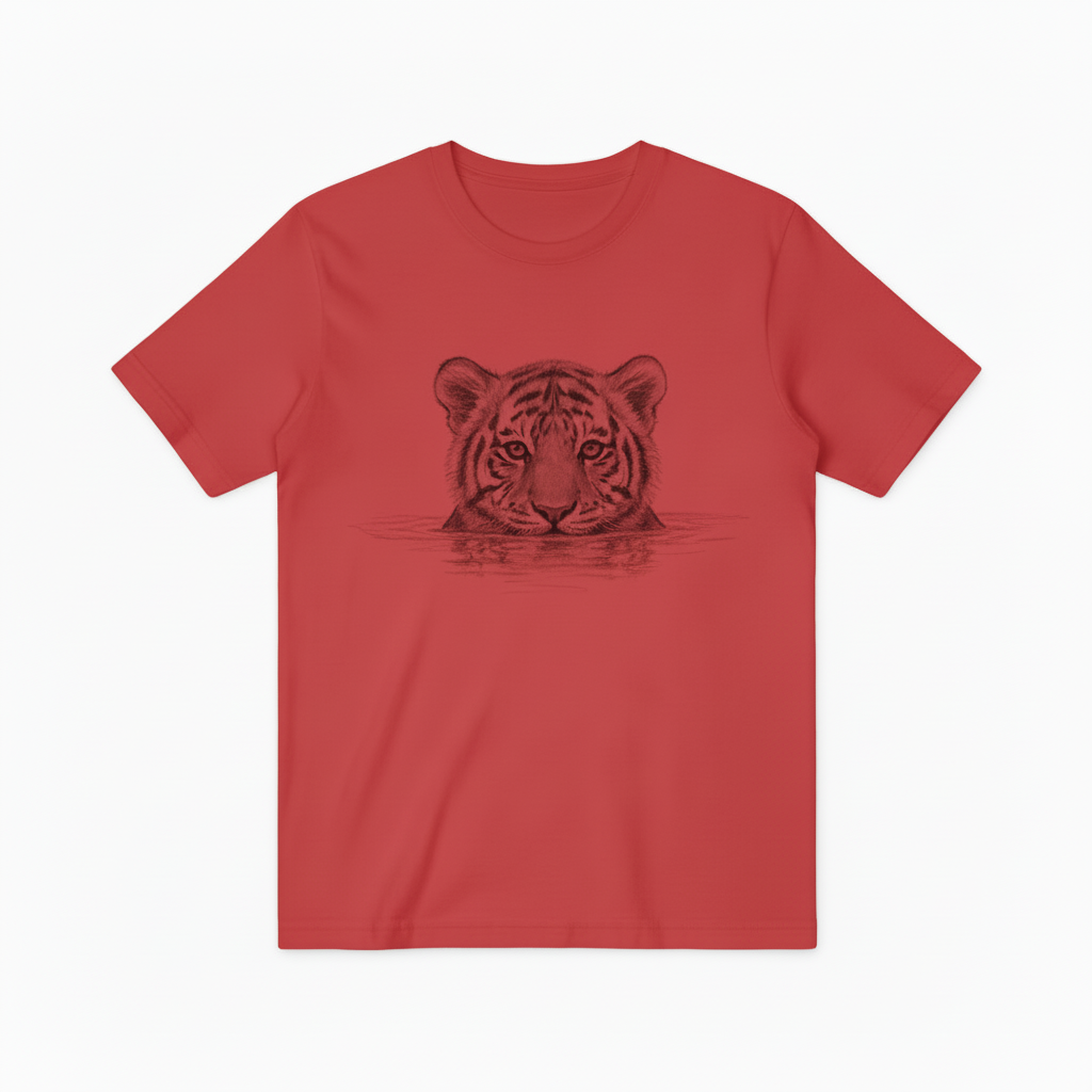 Monochrome Tiger Head T-Shirt, Nature Lover Wildlife Graphic Tee T4006
