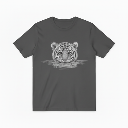 Monochrome Tiger Head T-Shirt, Nature Lover Wildlife Graphic Tee T4006
