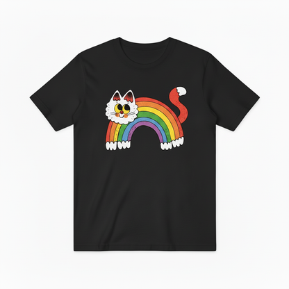Retro Rainbow Cat Graphic T-Shirt T4007