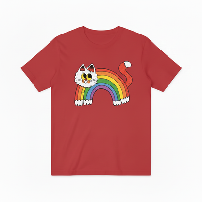 Retro Rainbow Cat Graphic T-Shirt T4007