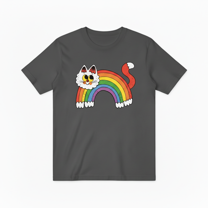 Retro Rainbow Cat Graphic T-Shirt T4007