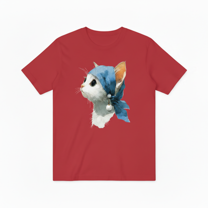 The Cat with a Pearl Earring Tee – Art Parody for Cat Lovers T4003