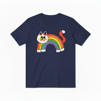 Retro Rainbow Cat Graphic T-Shirt T4007