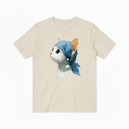 The Cat with a Pearl Earring Tee – Art Parody for Cat Lovers T4003