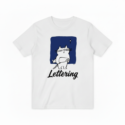 Funny Cat Lettering Graphic T-Shirt, Cute Cat Lover Tee for Men Women T4008
