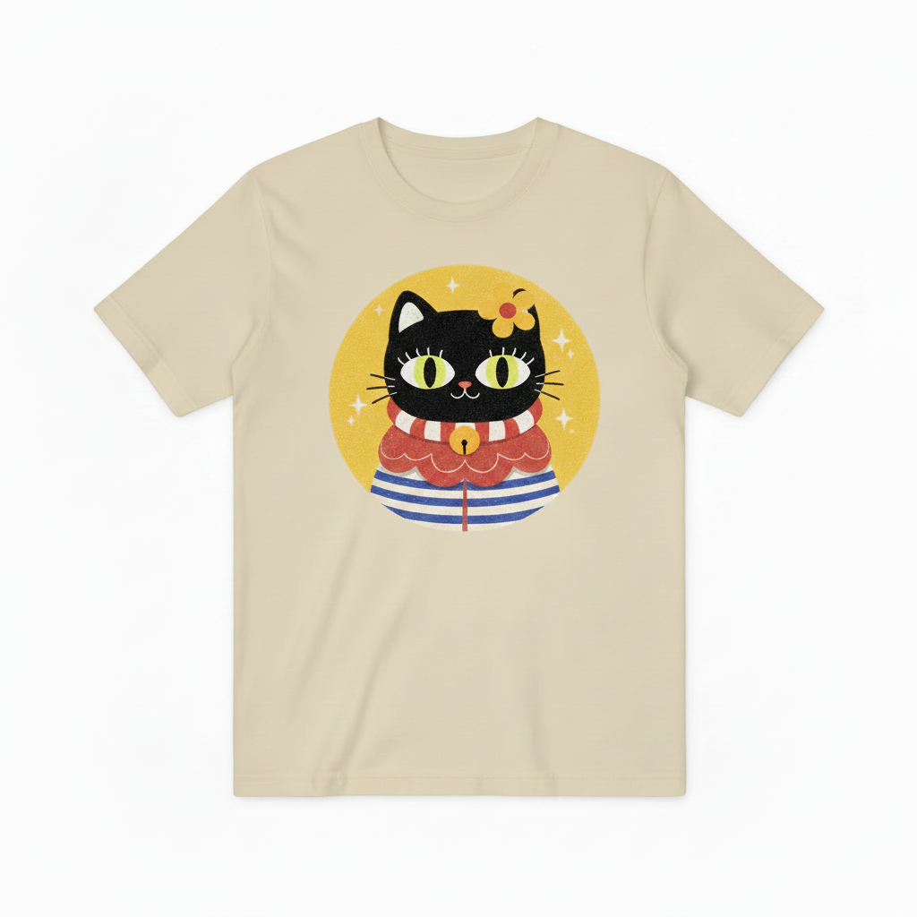 Colorful Sailor Cat Graphic Tee – A Playful Statement for Cat Enthusiasts T4009
