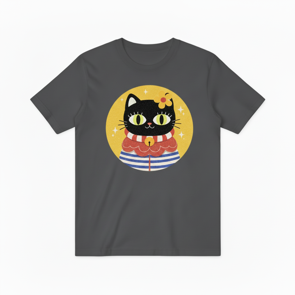 Colorful Sailor Cat Graphic Tee – A Playful Statement for Cat Enthusiasts T4009