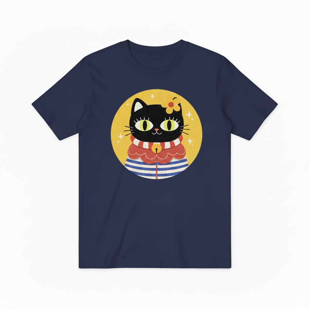 Colorful Sailor Cat Graphic Tee – A Playful Statement for Cat Enthusiasts T4009