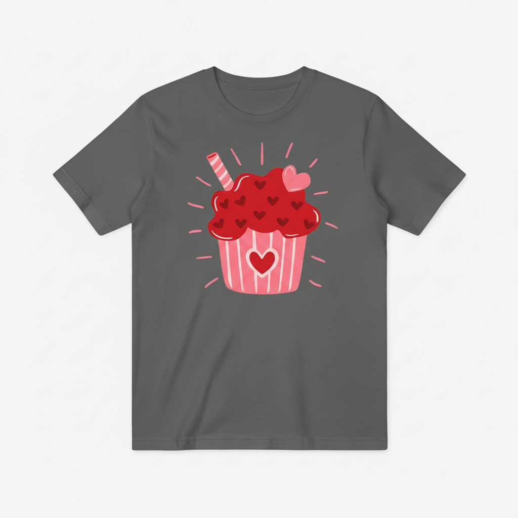 Heart Cupcake Graphic T-Shirt T4010
