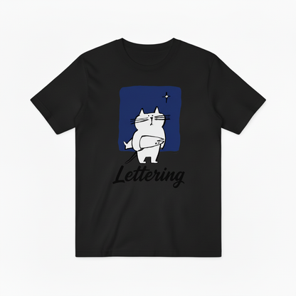Funny Cat Lettering Graphic T-Shirt, Cute Cat Lover Tee for Men Women T4008
