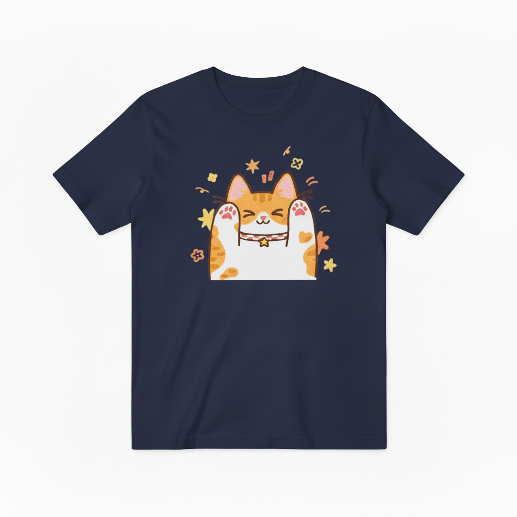 Playful Orange Cat with Paws Up T-Shirt, Adorable Cat Lover Gift Tee T4011
