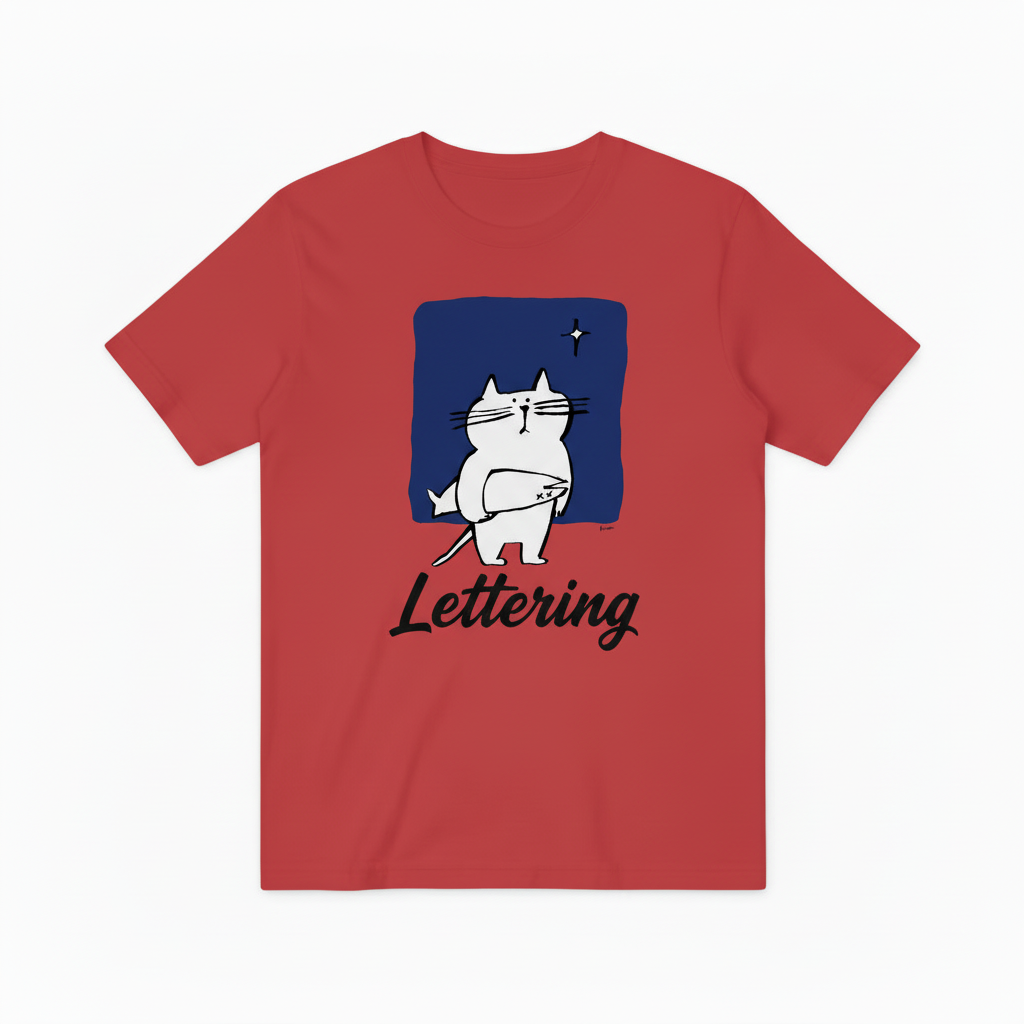 Funny Cat Lettering Graphic T-Shirt, Cute Cat Lover Tee for Men Women T4008