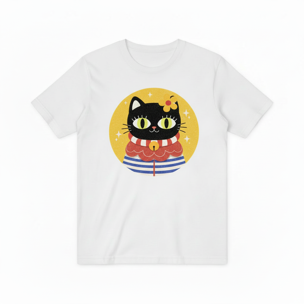 Colorful Sailor Cat Graphic Tee – A Playful Statement for Cat Enthusiasts T4009