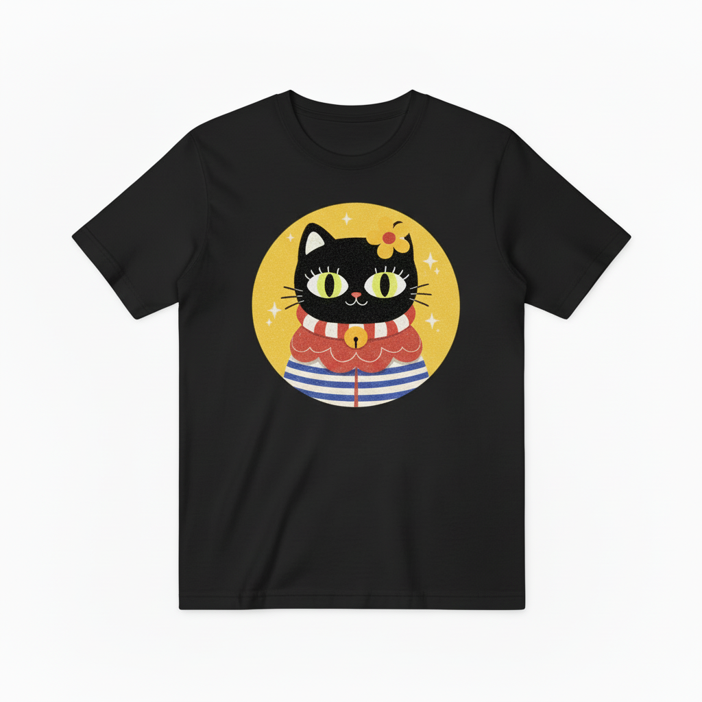 Colorful Sailor Cat Graphic Tee – A Playful Statement for Cat Enthusiasts T4009