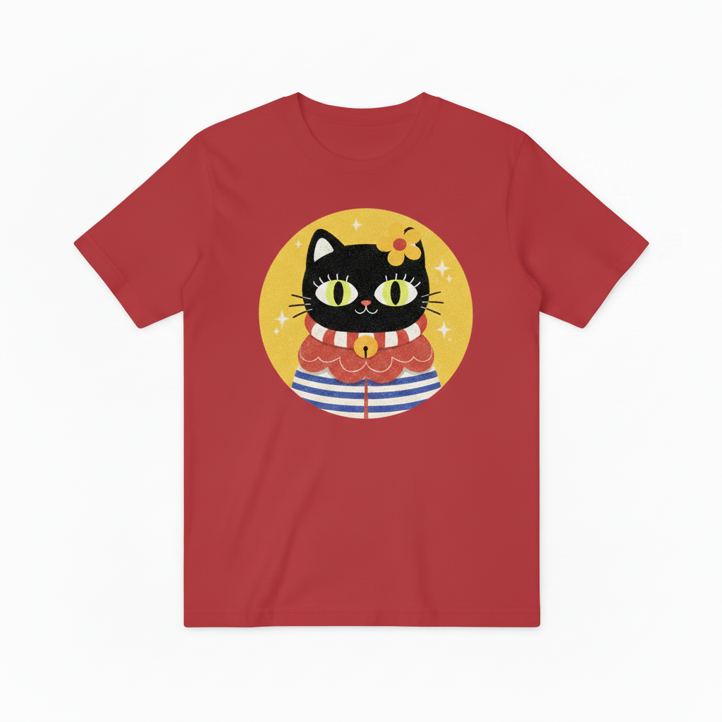Colorful Sailor Cat Graphic Tee – A Playful Statement for Cat Enthusiasts T4009