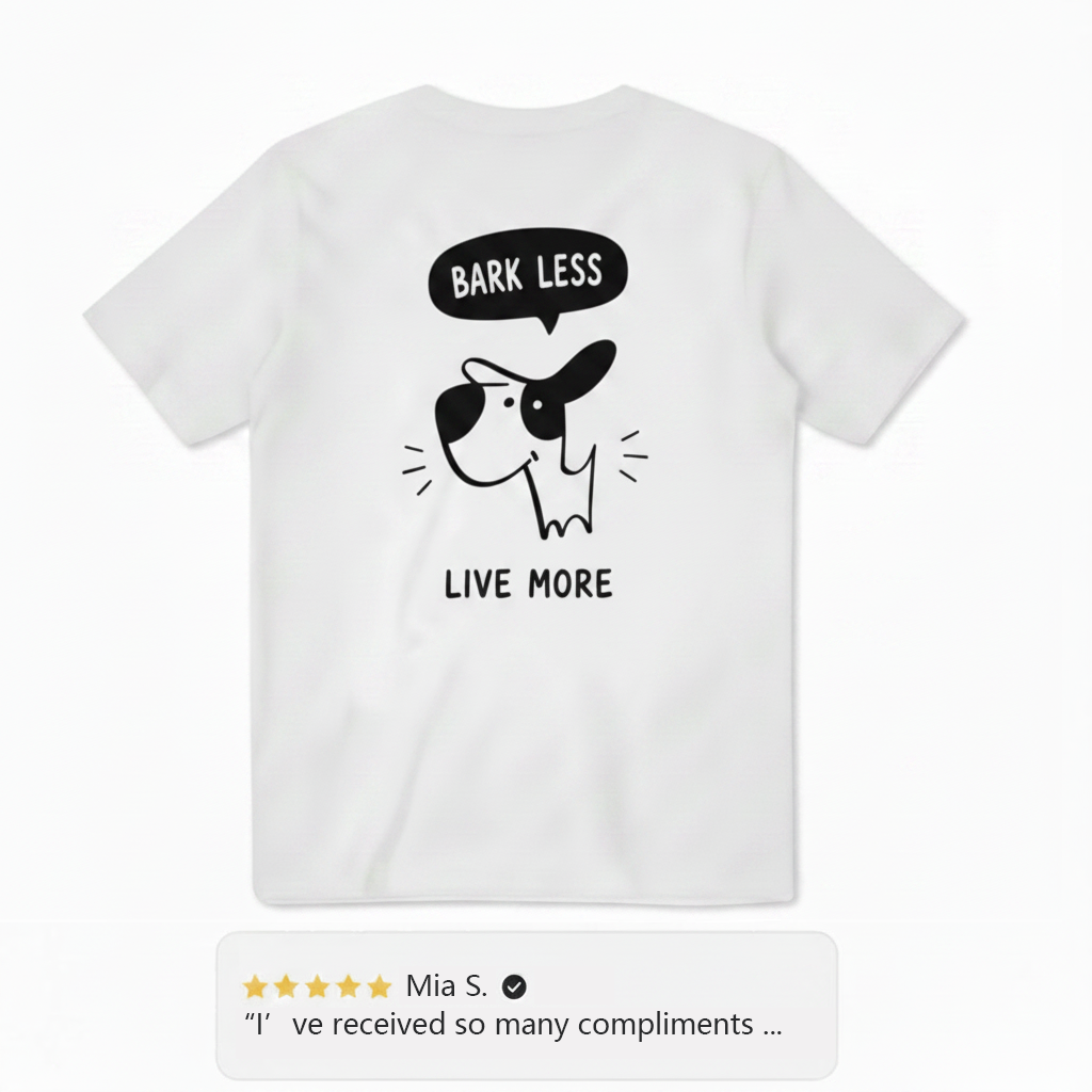 Bark Less, Live More Tee