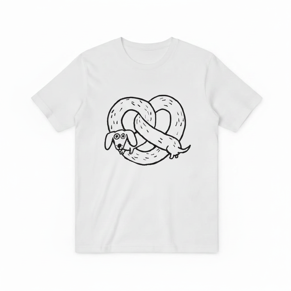 Pretzel Dachshund Funny Graphic Tee T7125