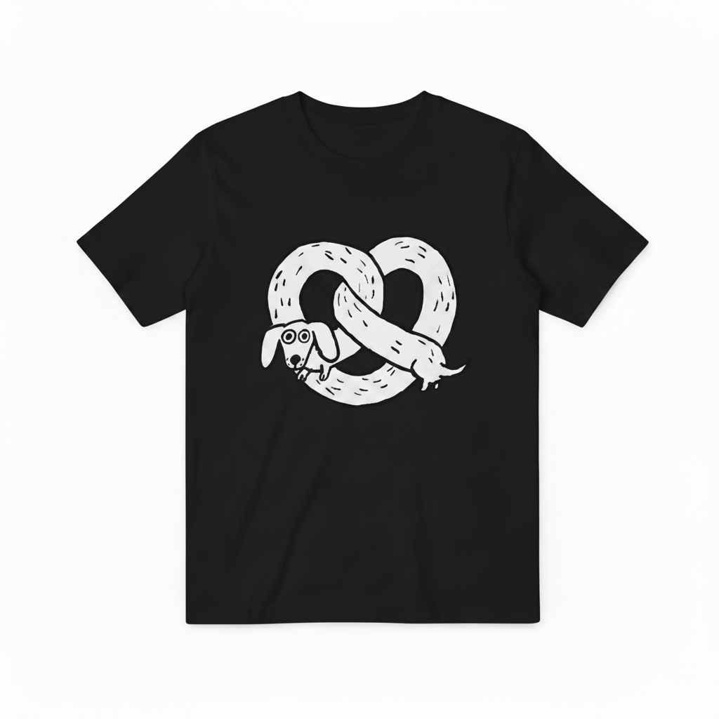 Pretzel Dachshund Funny Graphic Tee T7125