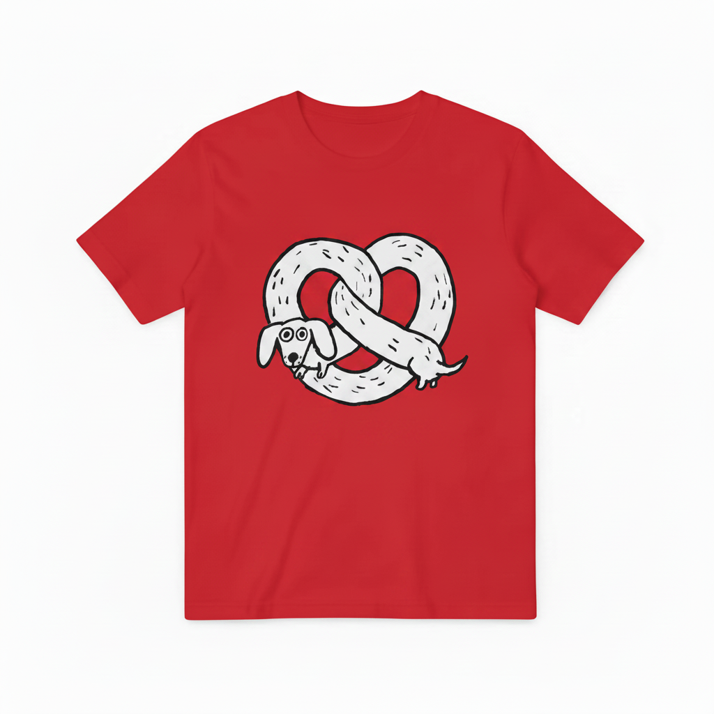 Pretzel Dachshund Funny Graphic Tee T7125