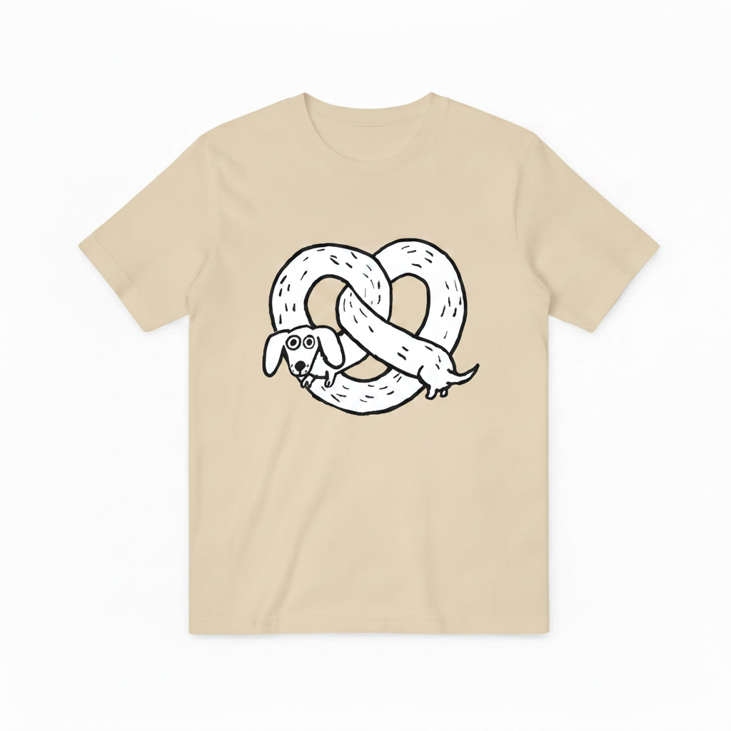 Pretzel Dachshund Funny Graphic Tee T7125
