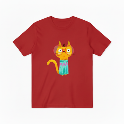 Quirky Cat with Glasses Funny Graphic T-Shirt T6003