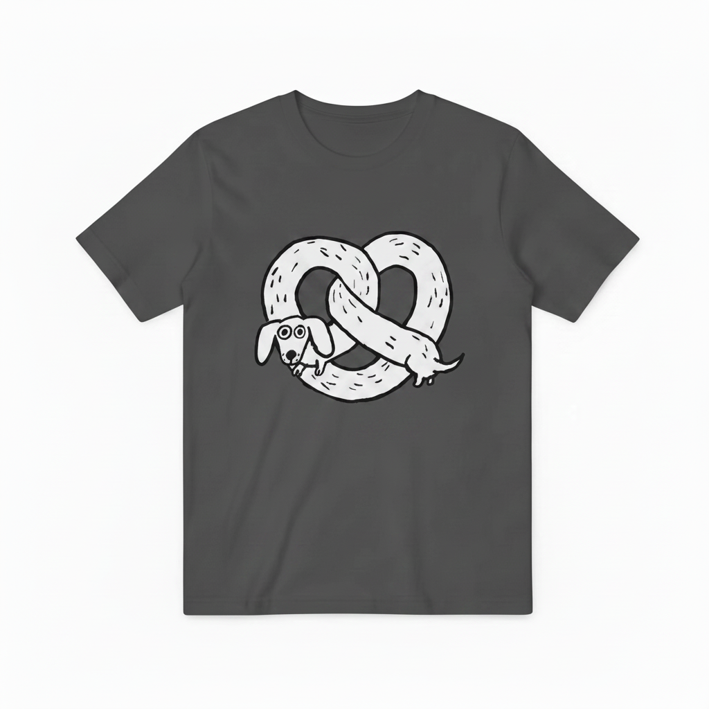 Pretzel Dachshund Funny Graphic Tee T7125