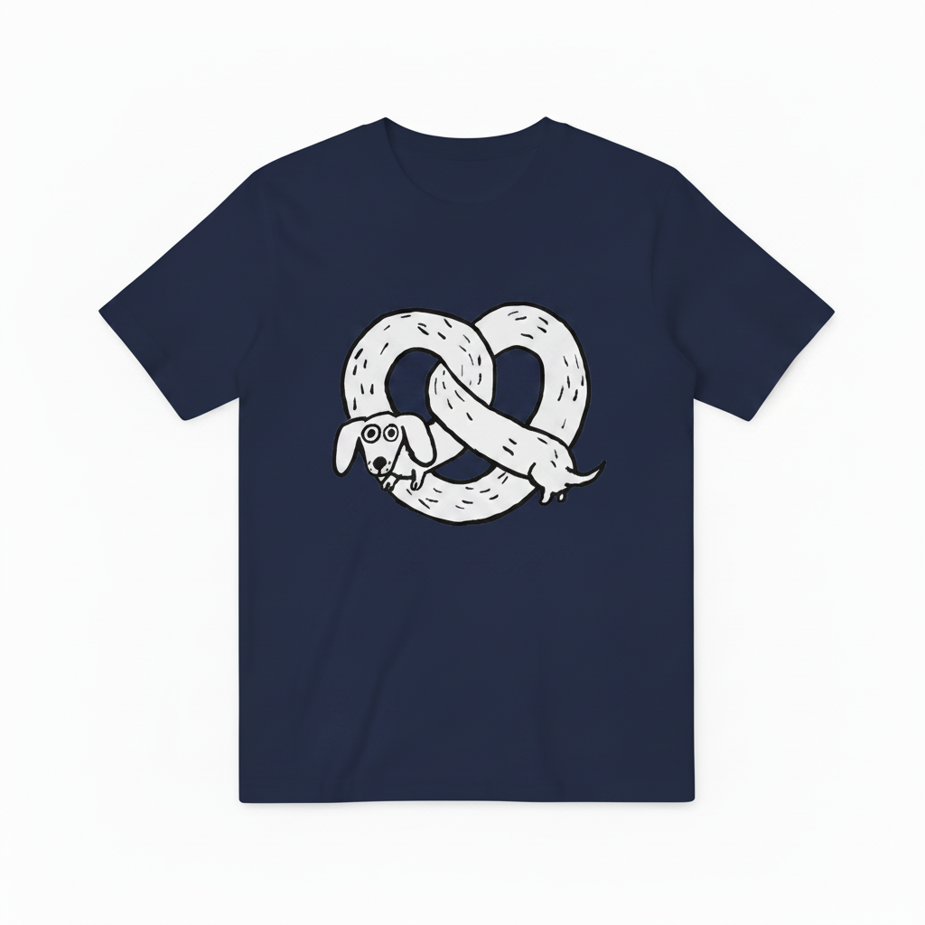 Pretzel Dachshund Funny Graphic Tee T7125