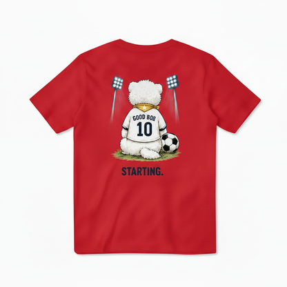 Starting Good Boii Fluffy Dog Soccer Graphic Tee