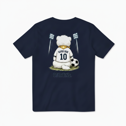 Starting Good Boii Fluffy Dog Soccer Graphic Tee