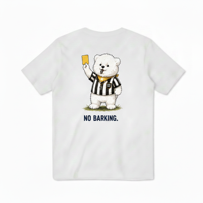 No Barking Fluffy Dog Soccer Referee Graphic Tee