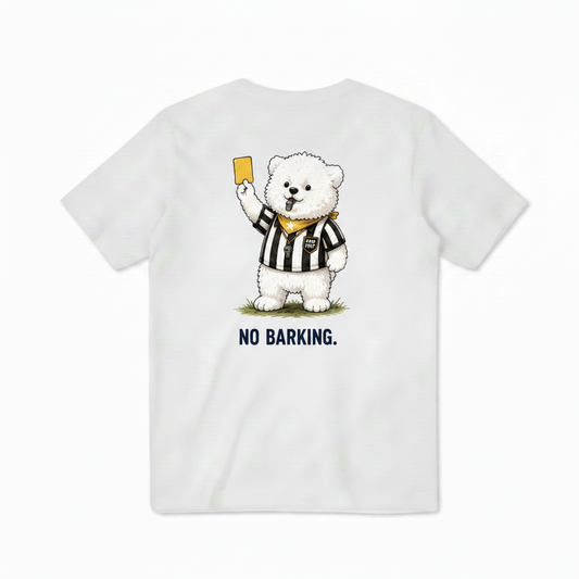 No Barking Fluffy Dog Soccer Referee Graphic Tee