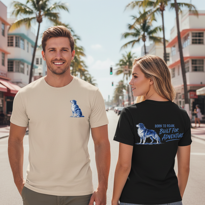 Born to Roam Built for Adventure Aussie Dog Graphic Tee