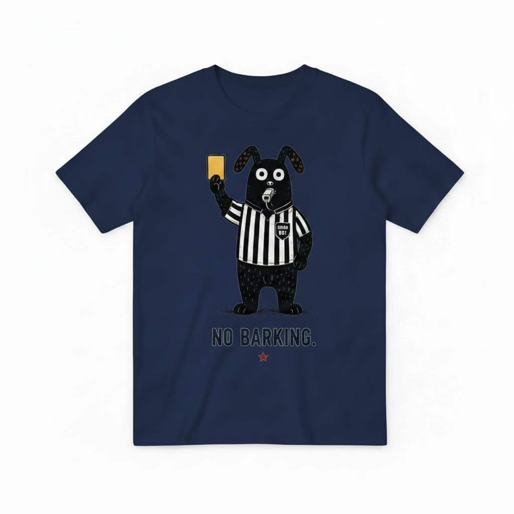 No Barking Funny Soccer Referee Dog Graphic Tee