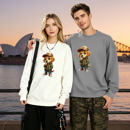 Cool Golden Retriever Puppy Street Style Crewneck C1093