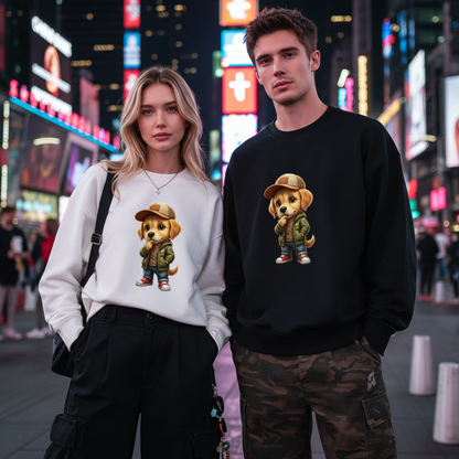 Cool Golden Retriever Puppy Street Style Crewneck C1093